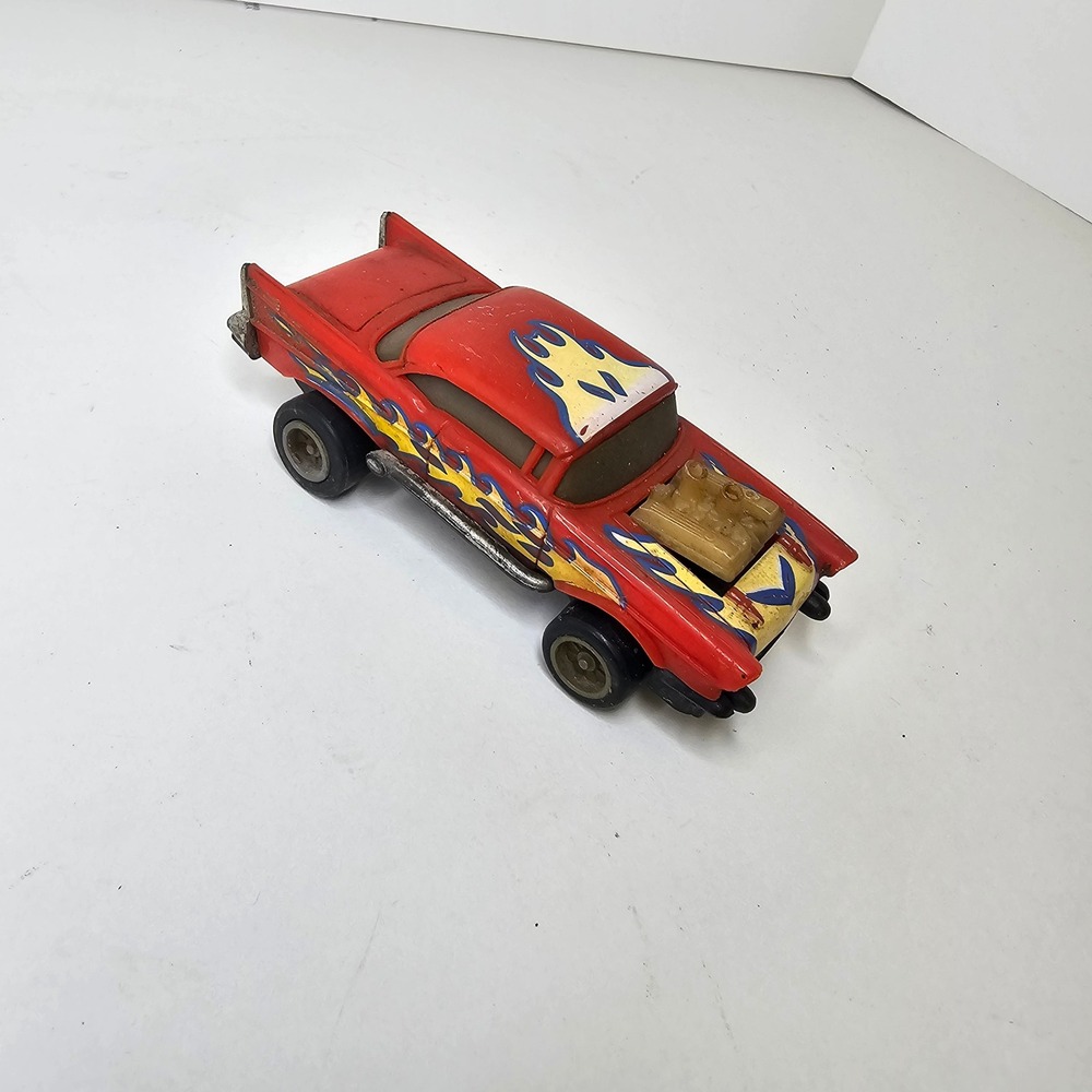 Marchon Road Busters 1957 Chevy Bel Air Slot Car Red Flame Hot Rod 1988 Vintage
